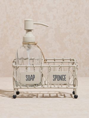 Westside Home Off-White Soap Caddy with Dispenser
