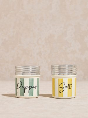 Westside Home Multicolour Striped Salt and Pepper Canisters (Set of 2)