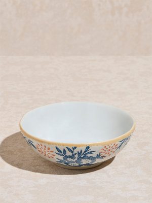 Westside Home Blue Floral Printed Serving Bowl