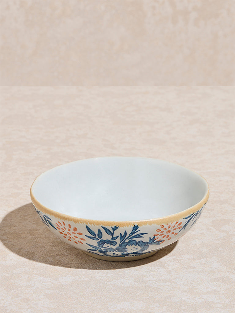 Westside Home Blue Floral Printed Serving Bowl