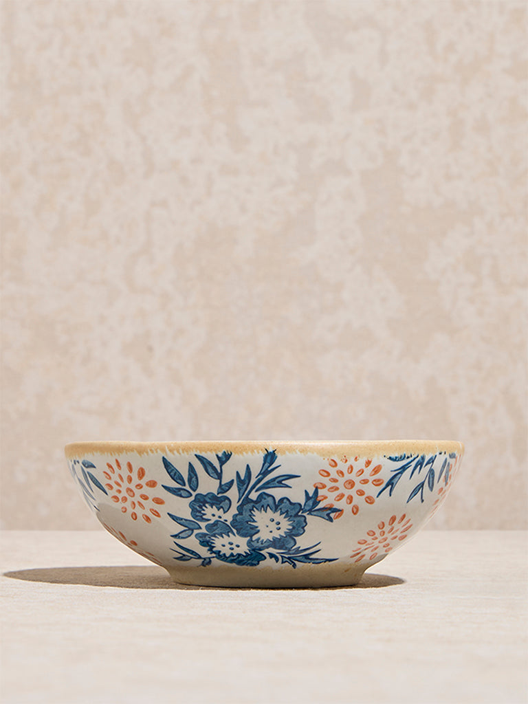 Westside Home Blue Floral Printed Serving Bowl - Image 2