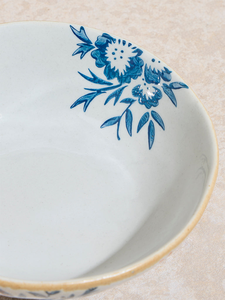 Westside Home Blue Floral Printed Serving Bowl - Image 3