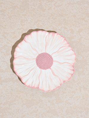 Westside Home Pink Flower Design Side Platter