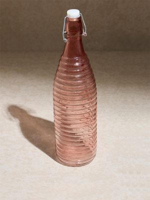 Westside Home Dusty Pink Ribbed-Textured Water Bottle