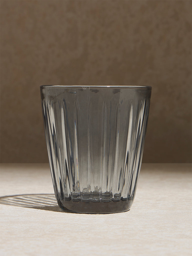 Westside Home Grey Ribbed-Textured Water Glass
