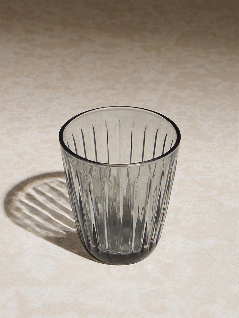 Westside Home Grey Ribbed-Textured Water Glass - Image 2