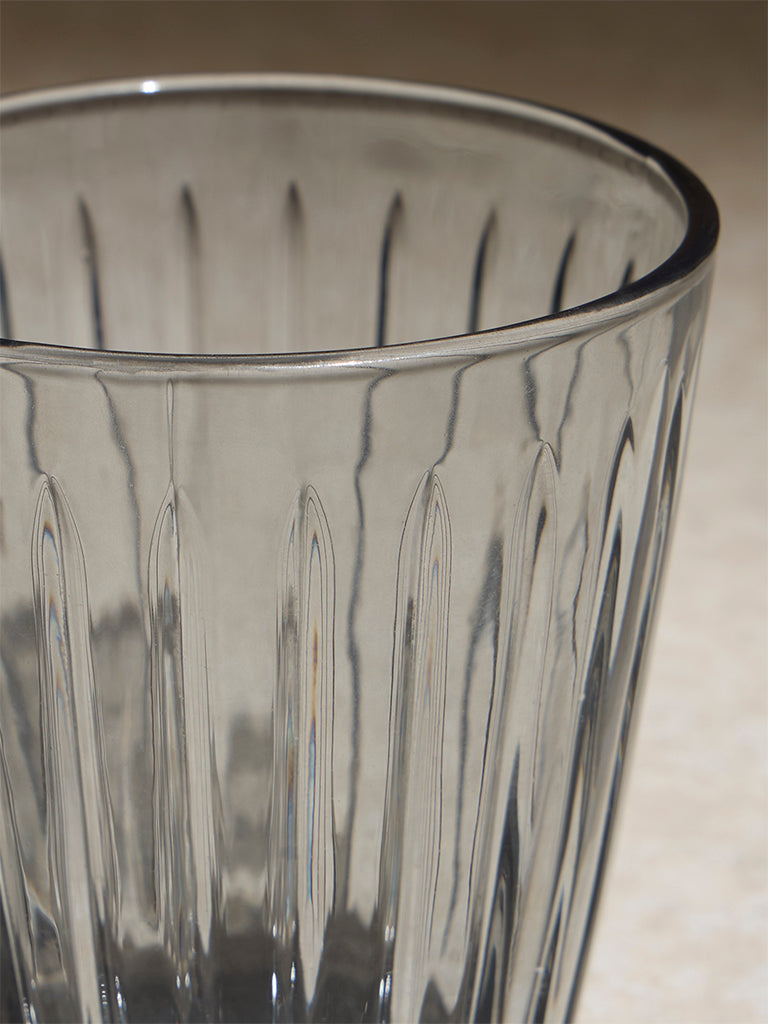 Westside Home Grey Ribbed-Textured Water Glass - Image 3
