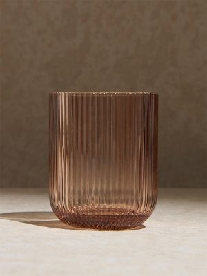 Westside Home Pink Ribbed Textured Water Glass