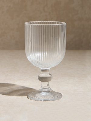 Westside Home Clear Ribbed-Textured Wine Glass