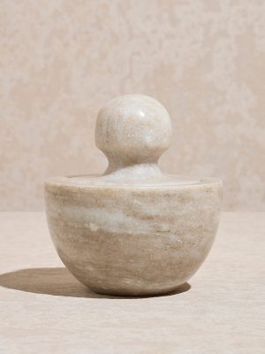Westside Home Beige Marble Mortar and Pestle