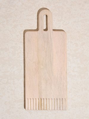 Westside Home Beige Reed Design Wooden Chopping Board - Small