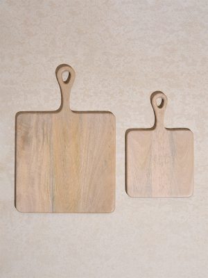 Westside Home Beige Wooden Chopping Board (Set of 2)