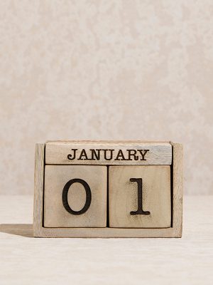 Westside Home Beige Desk Calendar