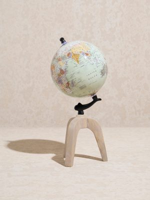 Westside Home Mint Wooden Globe on Tripod