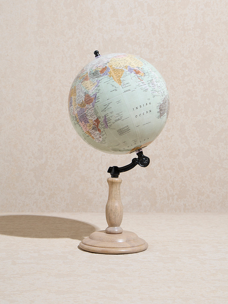 Westside Home Mint Wooden Globe Decorative Object