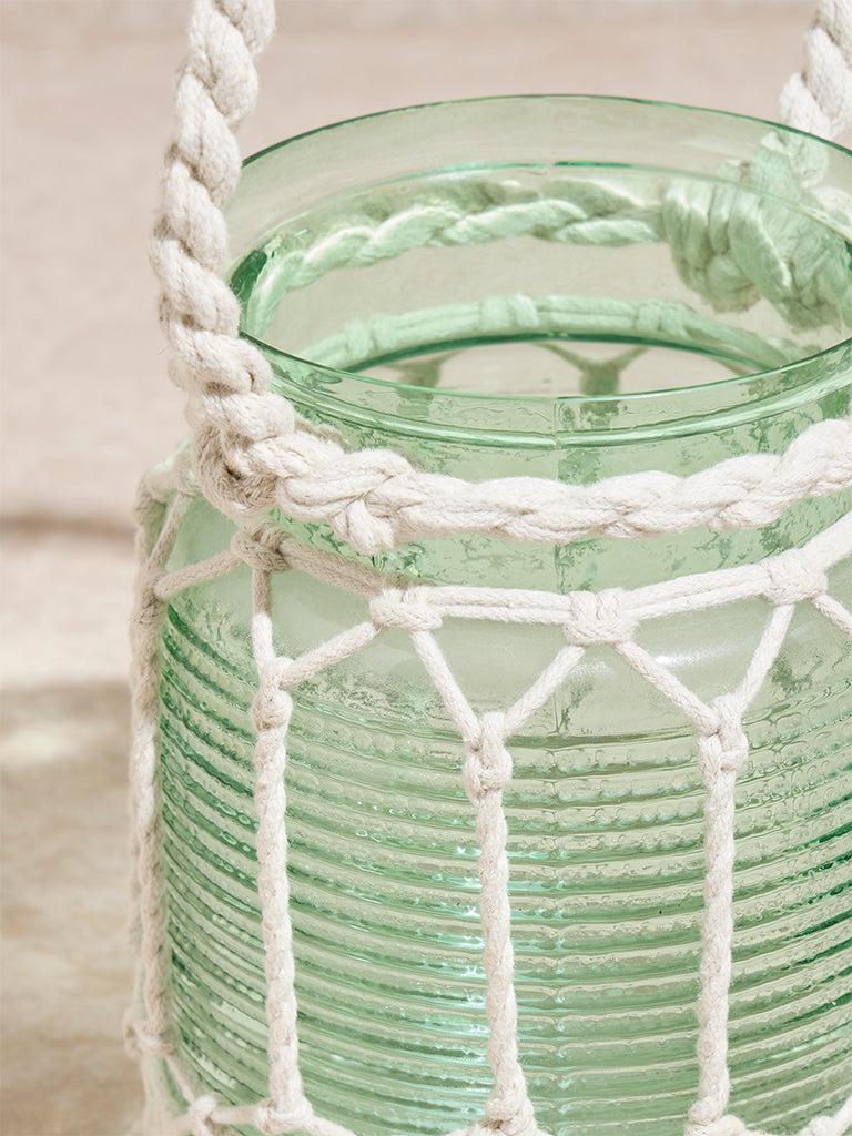 Westside Home Green Macrame Candle Stand - Image 3