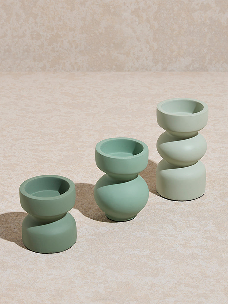 Westside Home Green Tealight Candle Holder (Set of 3) - Image 2