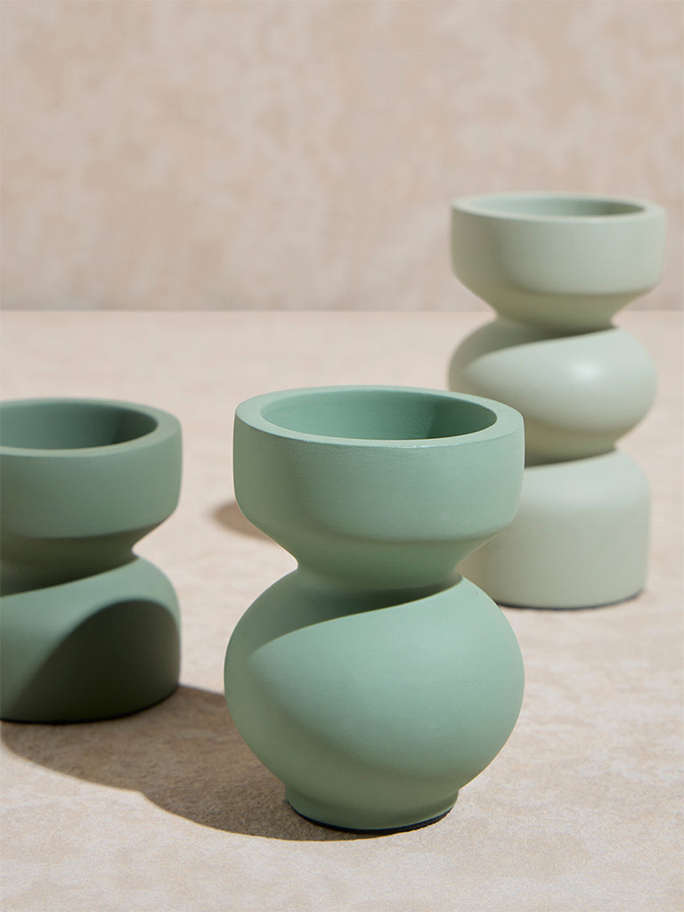 Westside Home Green Tealight Candle Holder (Set of 3) - Image 3