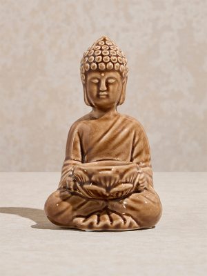 Westside Home Brown Buddha with Tealight Candle Holder