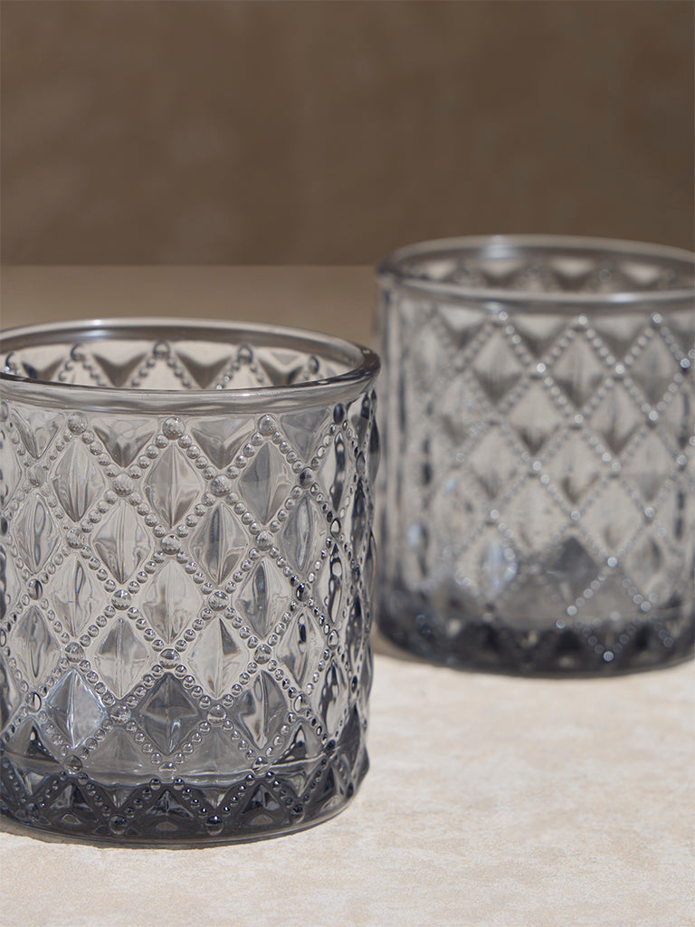 Westside Home Charcoal Glass Votive Candle Holder (Set of 2) - Image 3