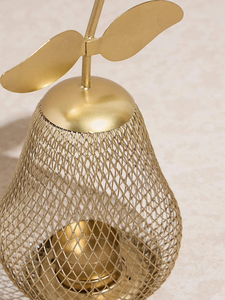 Westside Home Gold Pear-Shaped Tealight Candle Holder - Image 3