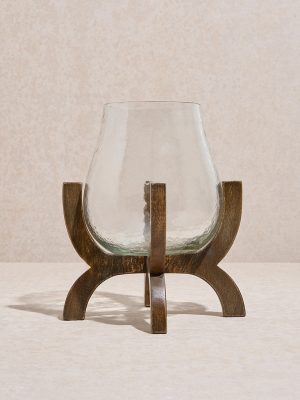 Westside Home Clear Glass Bulb on Wooden Stand