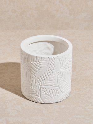 Westside Home White Textured Marble Planter