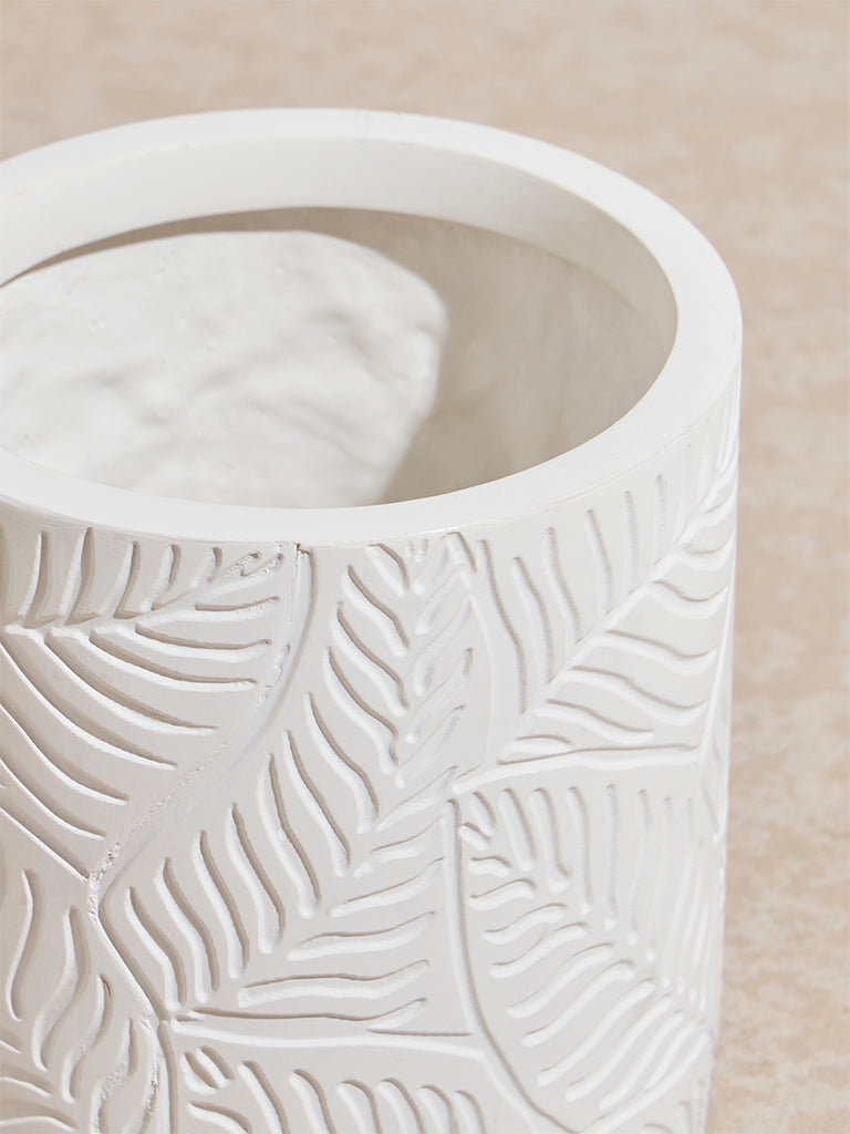 Westside Home White Textured Marble Planter - Image 3