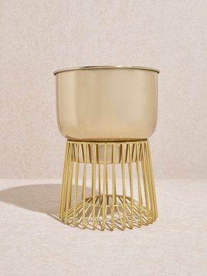 Westside Home Gold Planter with Cage Stand