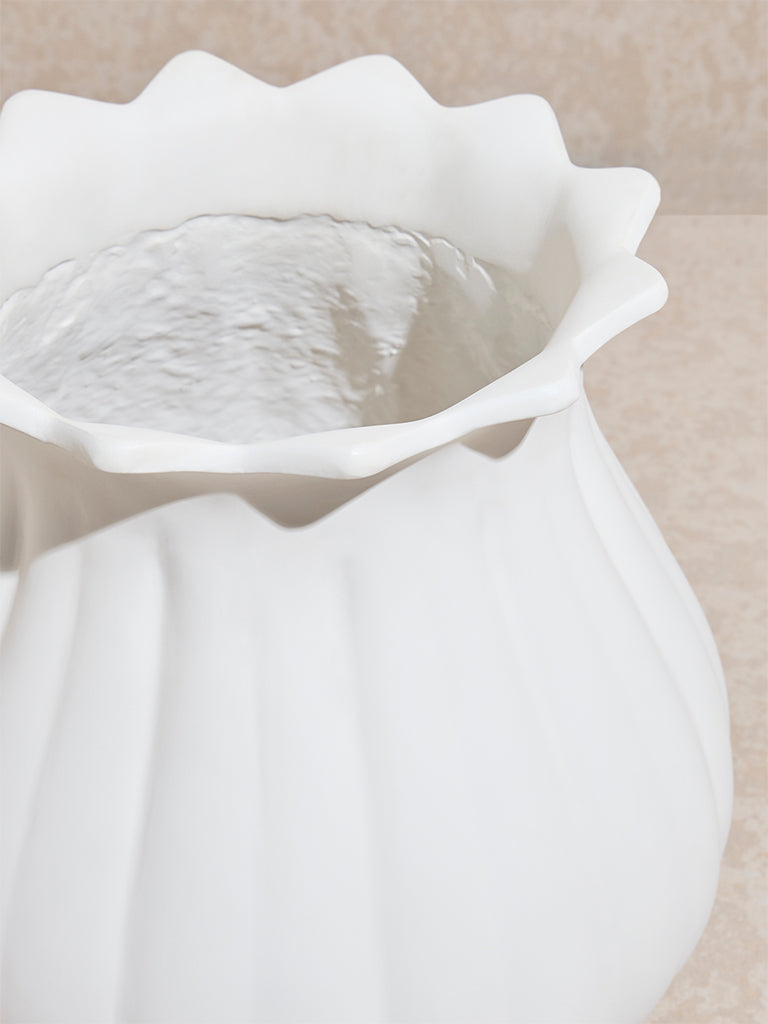 Westside Home White Tulip-Shaped Planter - Image 3