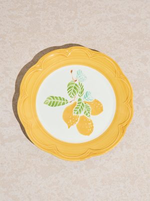 Westside Home Yellow Lemon Design Plate