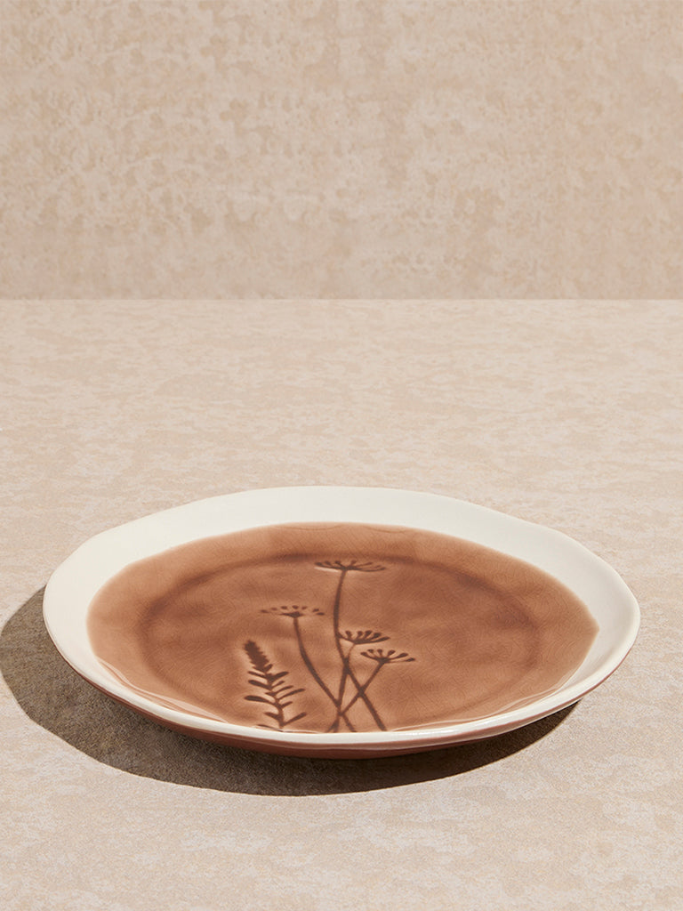 Westside Home Brown Foliage Design Side Plate