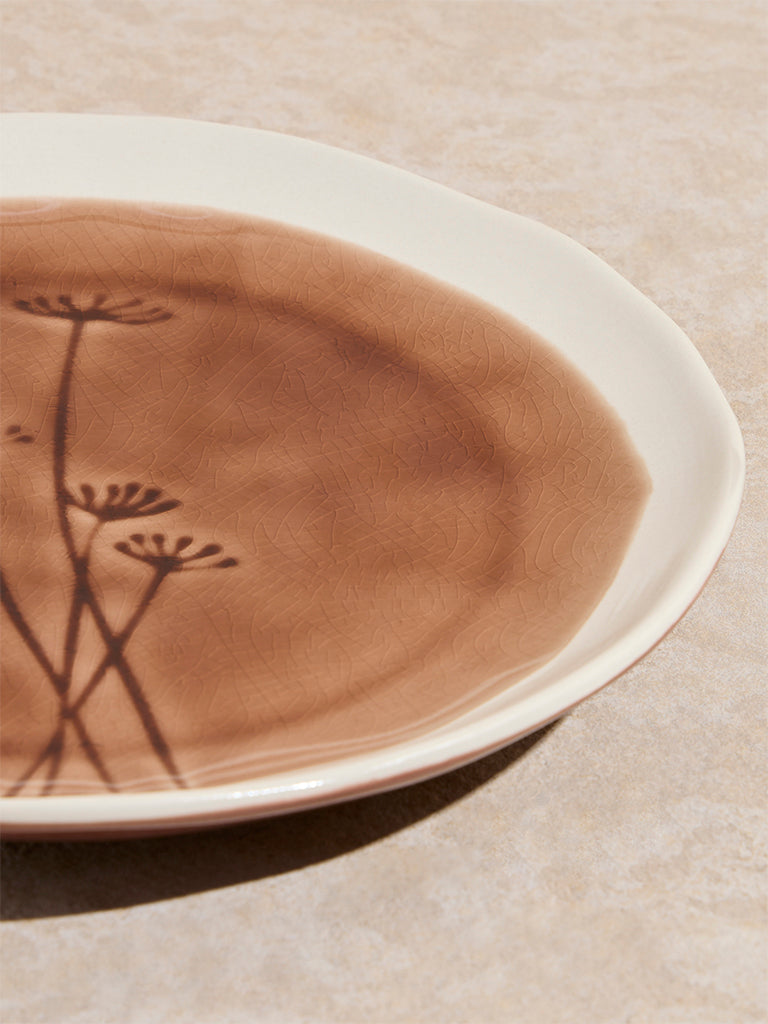 Westside Home Brown Foliage Design Side Plate - Image 3