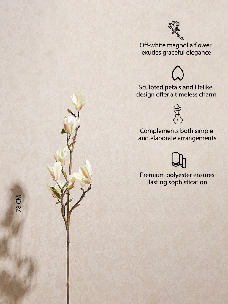 Westside Home Off-White Artificial Magnolia Flower - Image 3