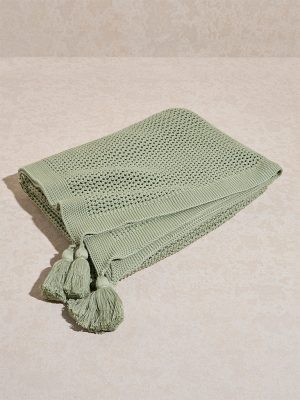 Westside Home Sage Knit-Textured Throw