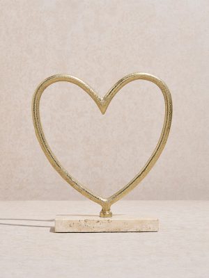 Westside Home Gold Metal Heart Decorative Accessory