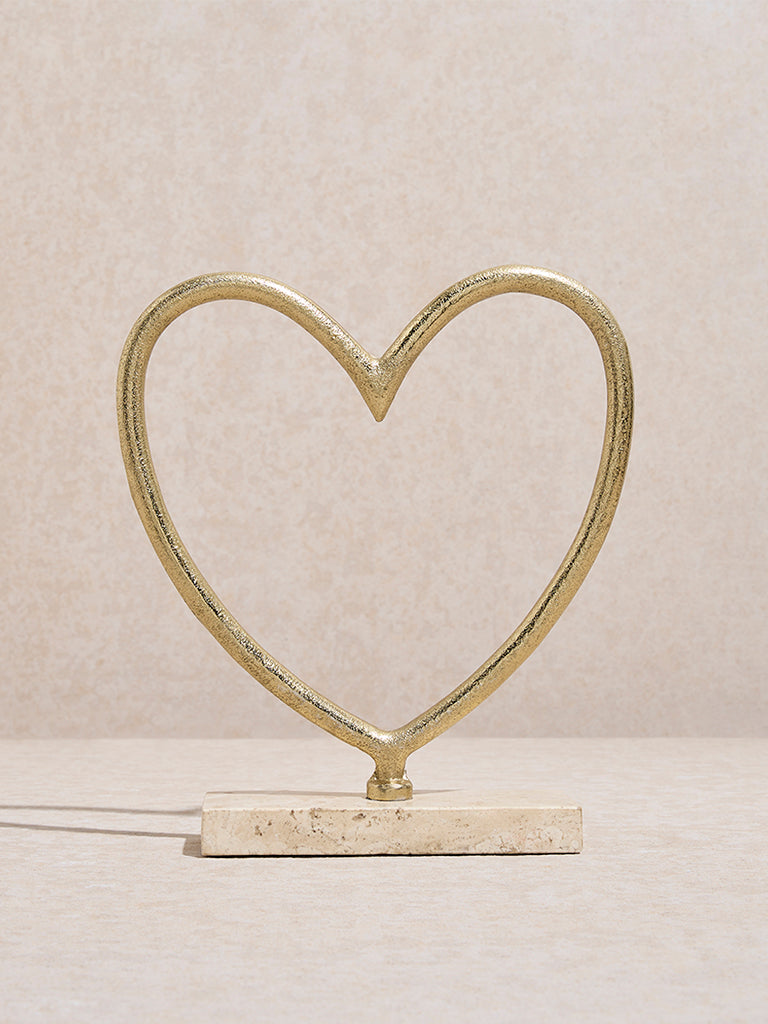Westside Home Gold Metal Heart Decorative Accessory