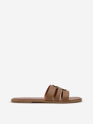 LUNA BLU Tan Multi-Strap Slides
