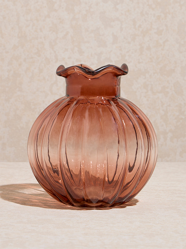 Westside Home Dusty Pink Glass Flower Vase