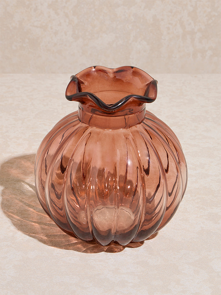 Westside Home Dusty Pink Glass Flower Vase - Image 2