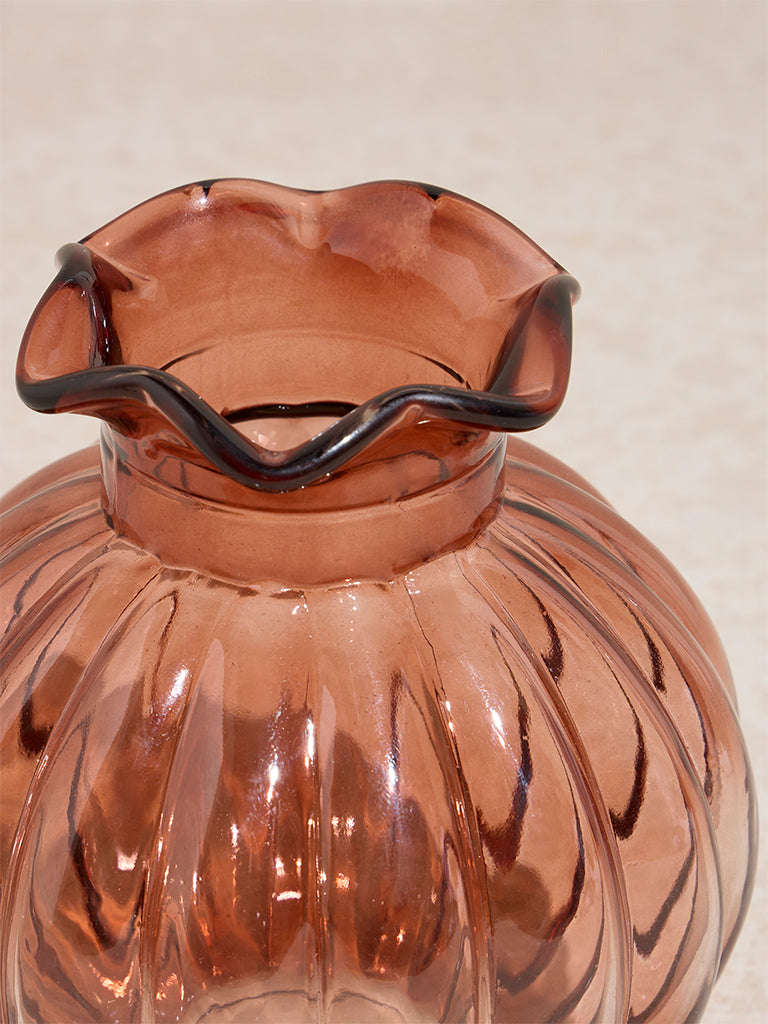 Westside Home Dusty Pink Glass Flower Vase - Image 3