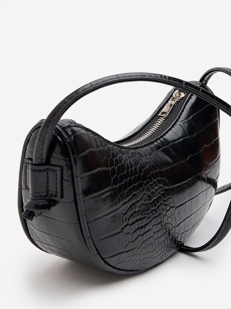 Westside Black Reptilian Design Sling Bag - Image 3