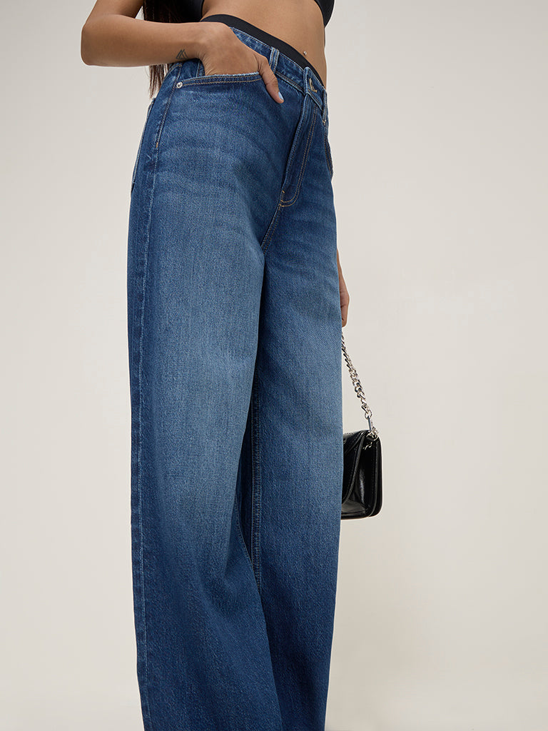 Nuon Blue Straight-Fit High-Rise Jeans - Image 2