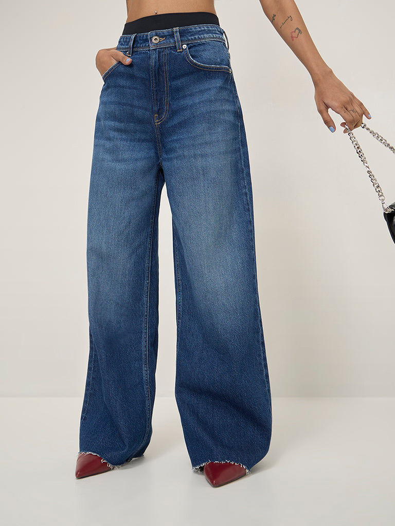 Nuon Blue Straight-Fit High-Rise Jeans - Image 3