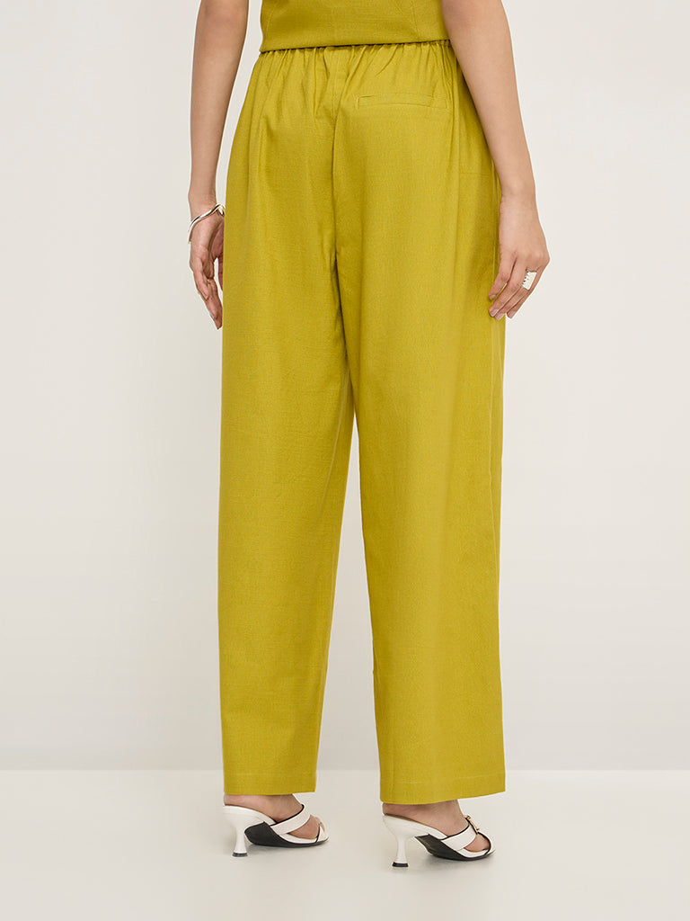 LOV Lime High-Rise Cotton-Blend Trousers - Image 4