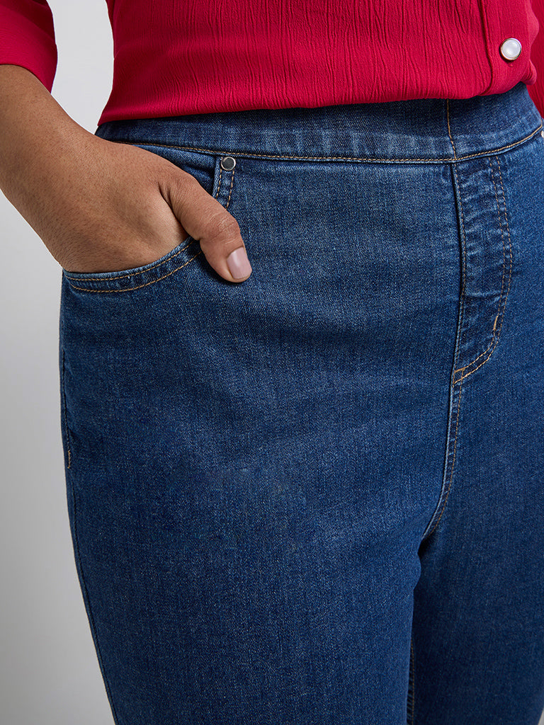 Gia Blue High-Rise Cotton-Blend Jeggings - Image 2