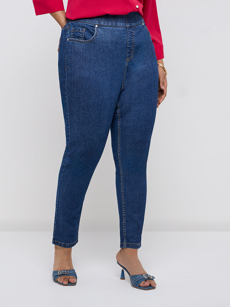 Gia Blue High-Rise Cotton-Blend Jeggings - Image 3