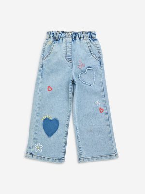 HOP Kids Light Blue Wide-Leg Mid-Rise Jeans