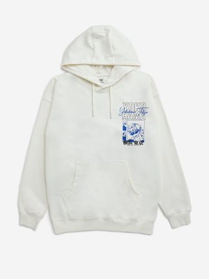 Y&F Kids Off-White Anime-Inspired Cotton-Blend Hoodie