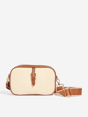 Westside Beige Belted Crossbody Bag
